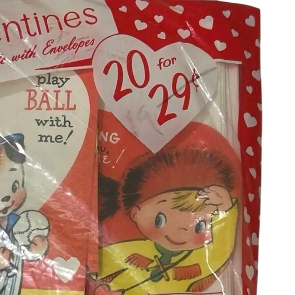 1950’s-1960’s Children’s Valentines Card Pack 20 Unopened Original Packaging NOS